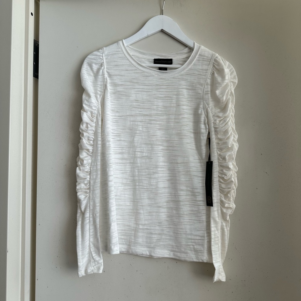 House of Harlow 1960 Ruched Puff Sleeves Top NWT